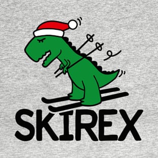 Skirex T-Rex Ski skiing Dinosaur Christmas gift T-Shirt